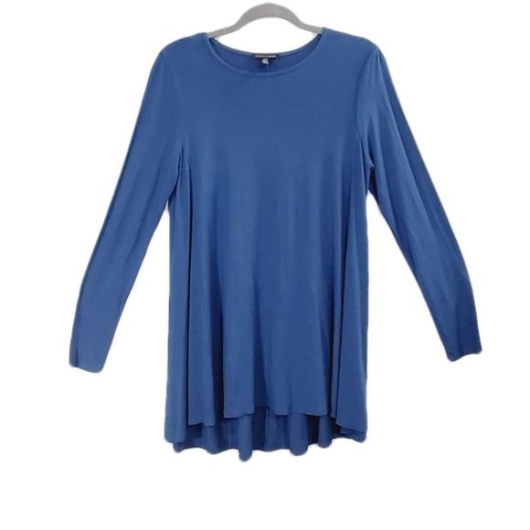 4x$25 Eileen fisher  blue stretchy oversize long sleeve crew neck shirt x-small - Picture 1 of 10
